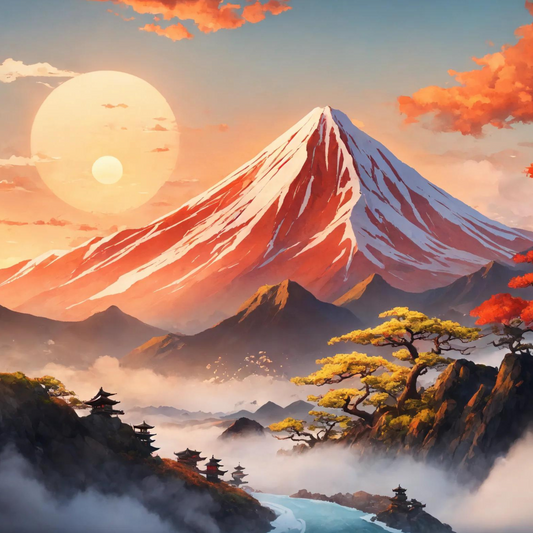 "Ephemeral Majesty: Fuji's Icy Veil"