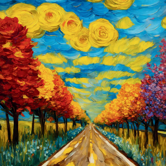 "Whimsical Symphony: A Van Gogh-inspired Tapestry"